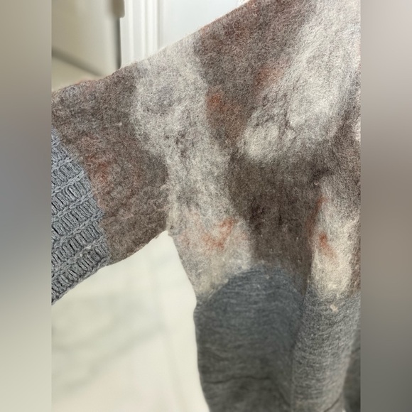 Western style wool turtleneck sweater gray and tan NSF for Intermix size small - Picture 8 of 16